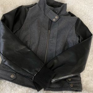 Black leather jacket